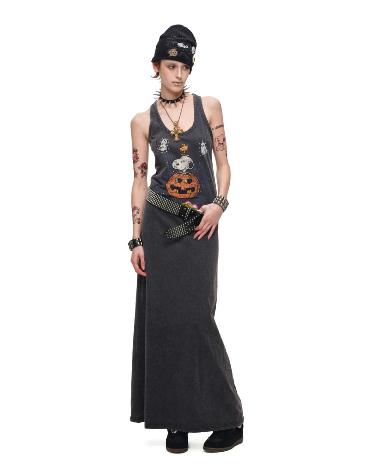 PUMPKIN & SNOOPY VINTAGE GRAPHIC LONG TANK DRESS – 2colors