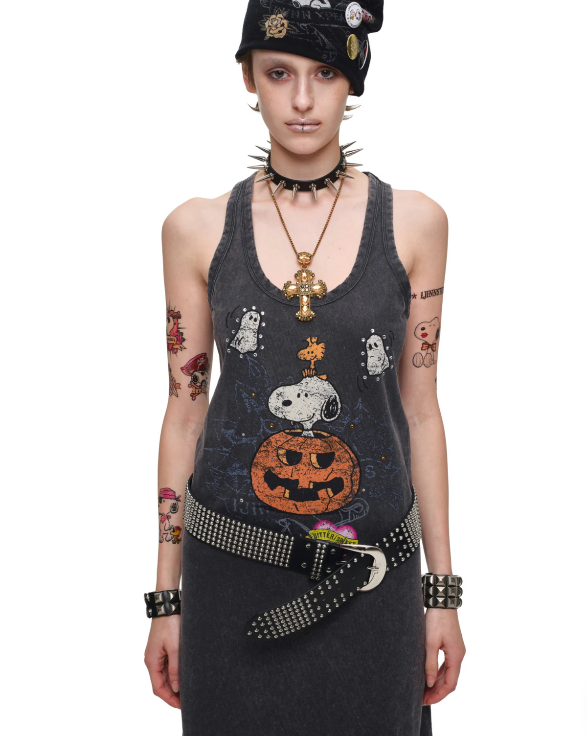 PUMPKIN & SNOOPY VINTAGE GRAPHIC LONG TANK DRESS – 2colors