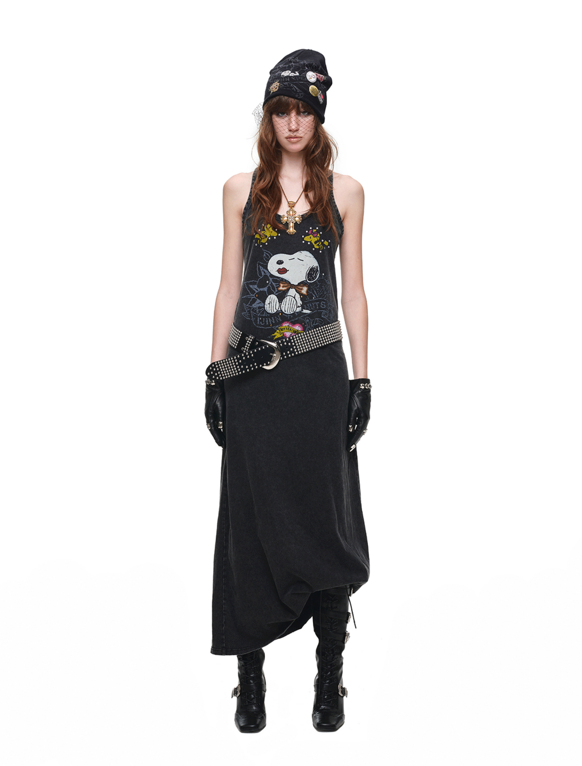 PUMPKIN & SNOOPY VINTAGE GRAPHIC LONG TANK DRESS – 2colors