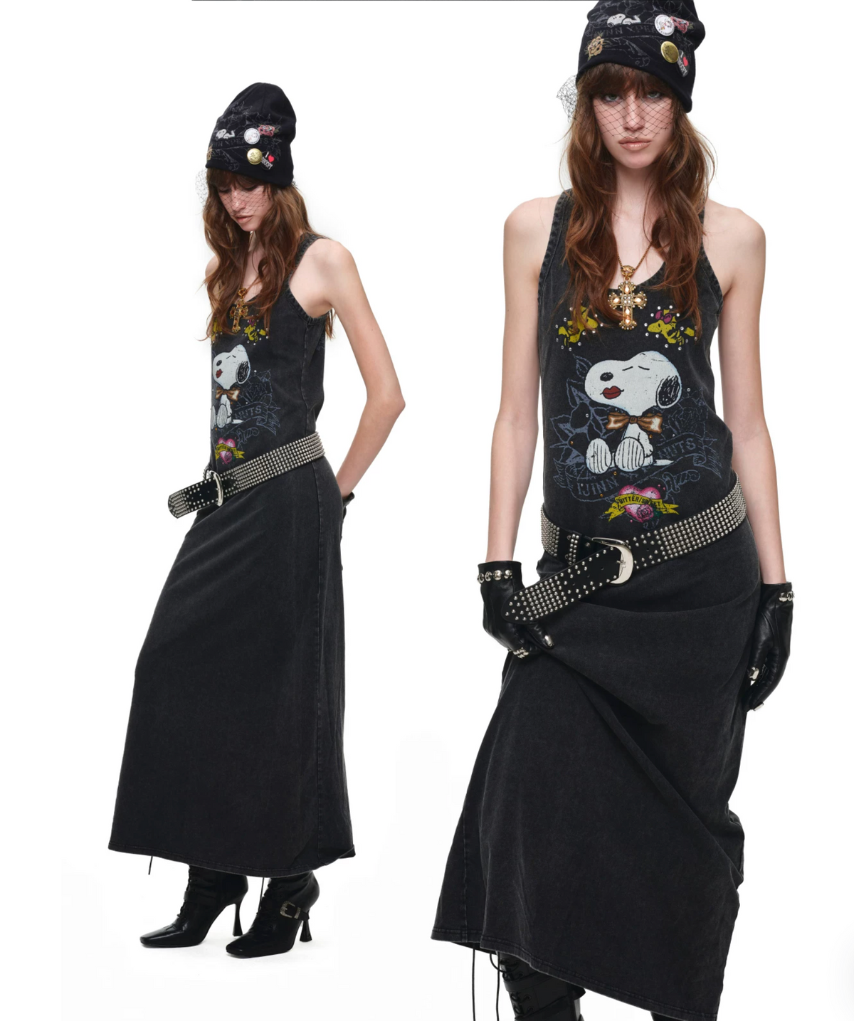 PUMPKIN & SNOOPY VINTAGE GRAPHIC LONG TANK DRESS – 2colors