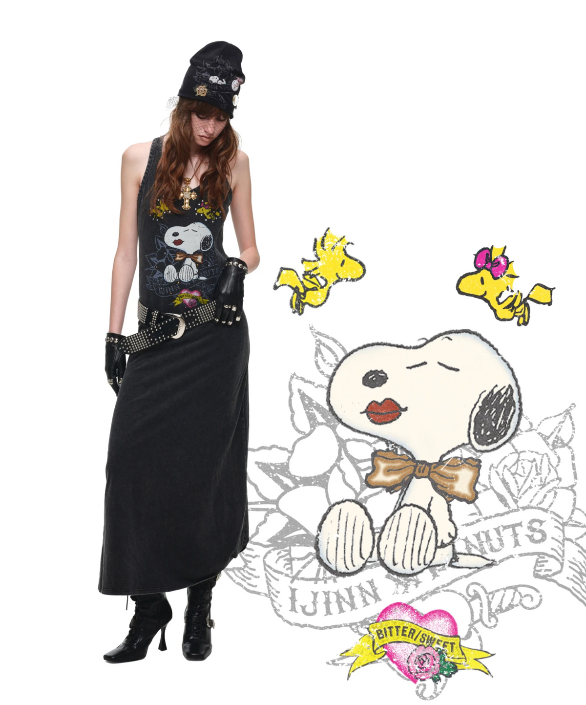 PUMPKIN & SNOOPY VINTAGE GRAPHIC LONG TANK DRESS – 2colors