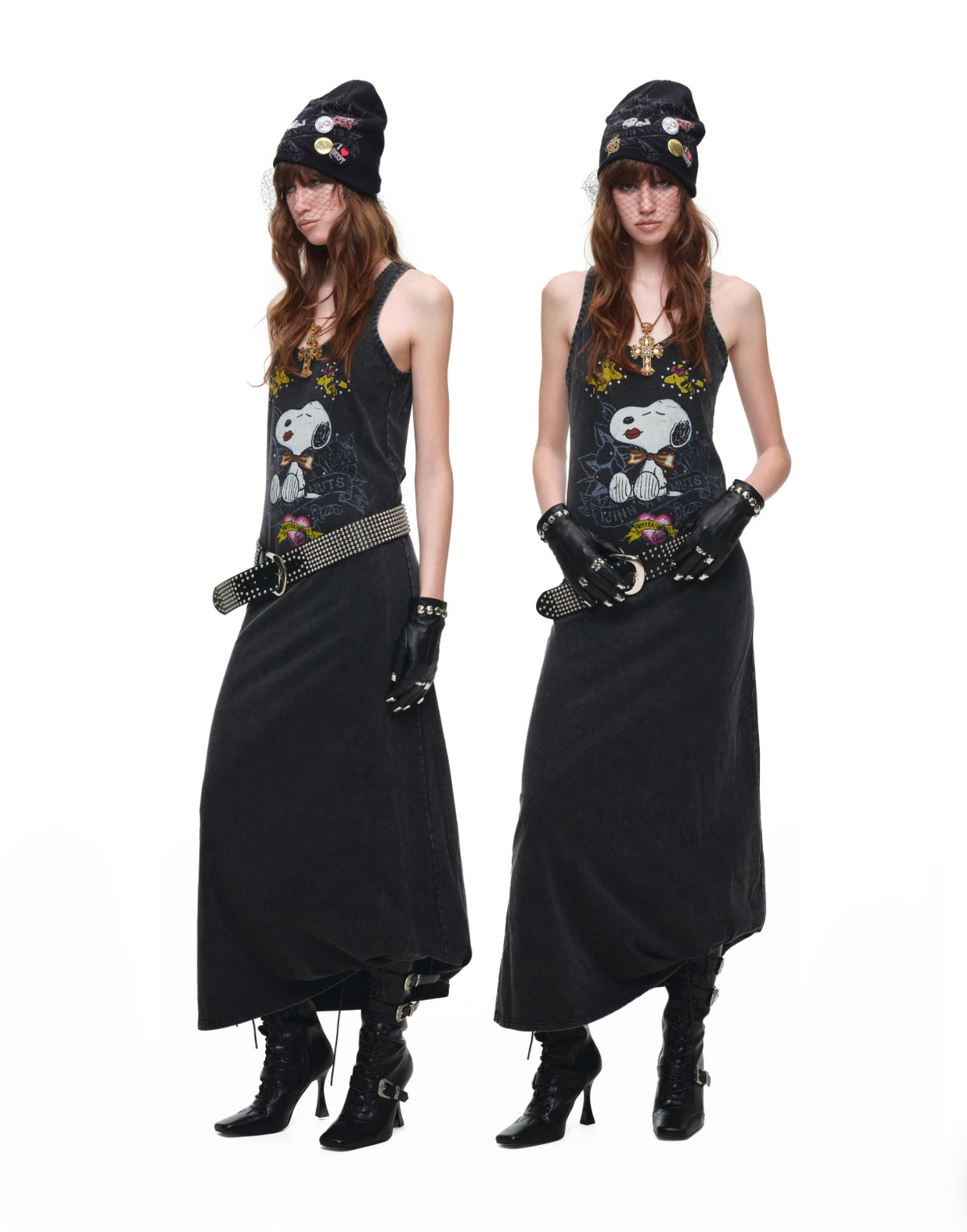 PUMPKIN & SNOOPY VINTAGE GRAPHIC LONG TANK DRESS – 2colors