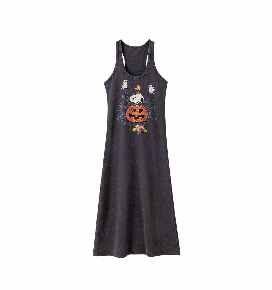 PUMPKIN & SNOOPY VINTAGE GRAPHIC LONG TANK DRESS – 2colors