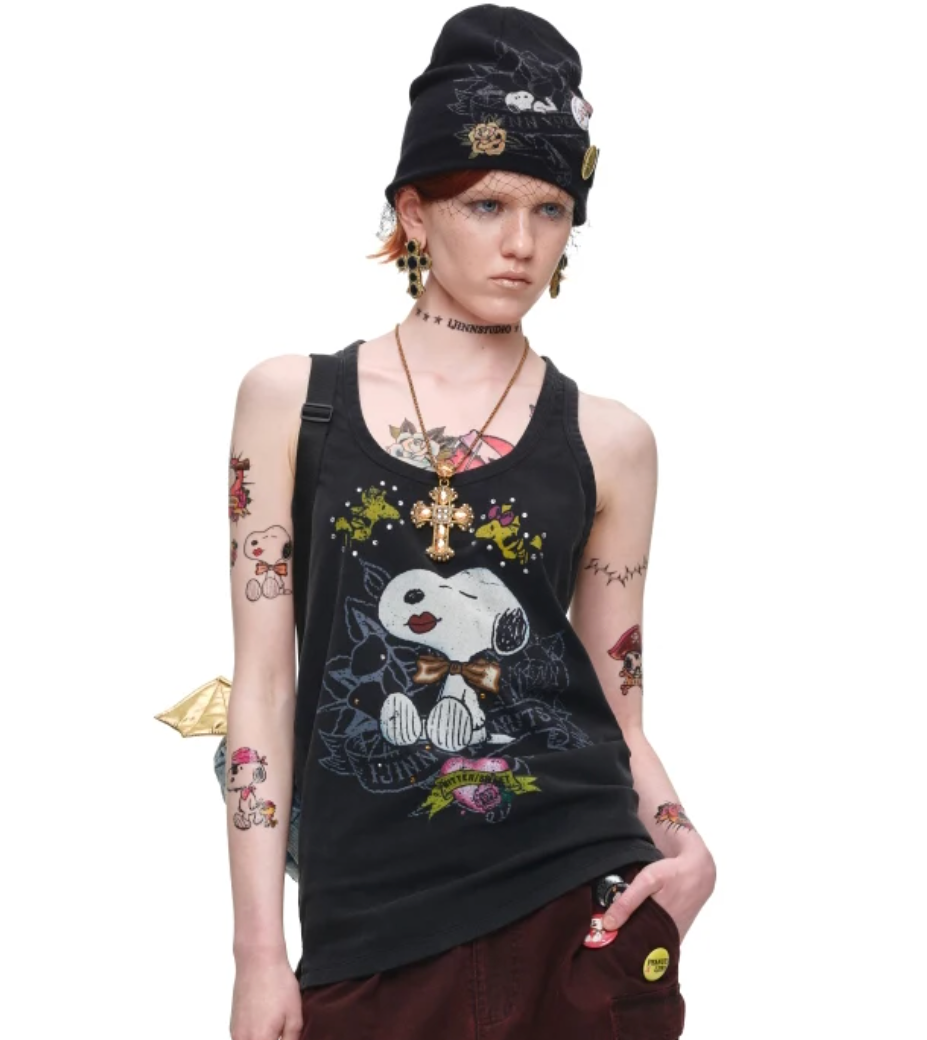 SNOOPY VINTAGE GRAPHIC TANK TOP – BLACK