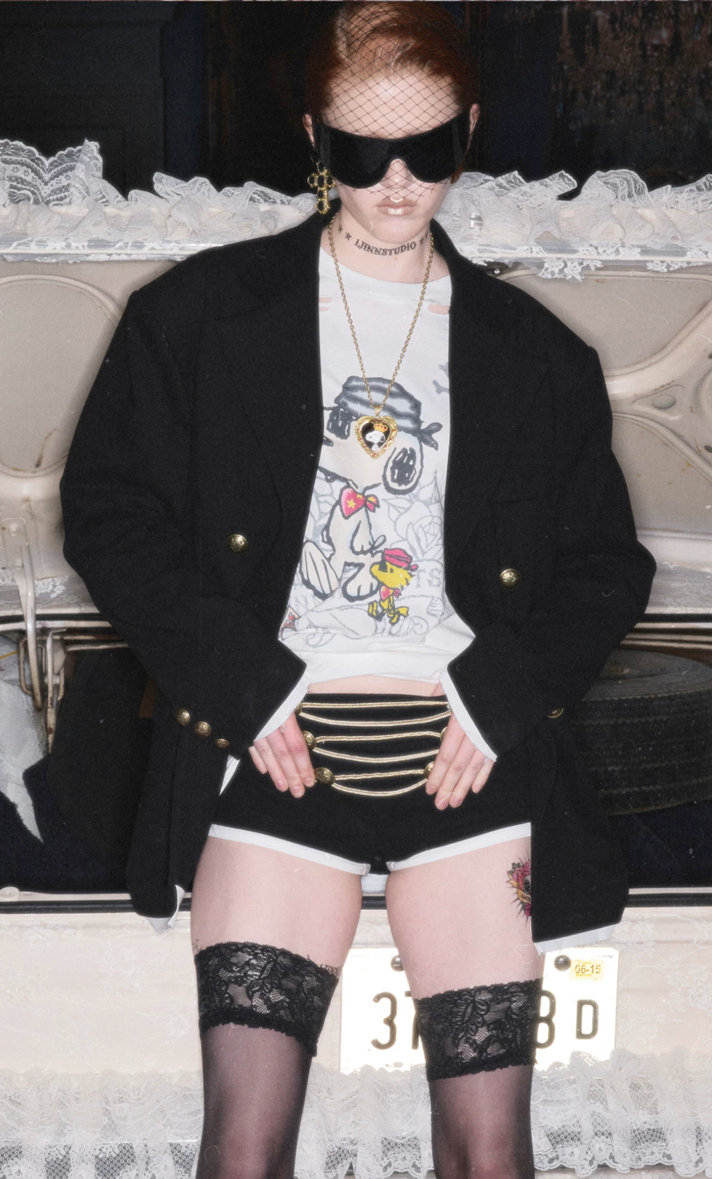 1JINN MILITARY BRAID HOT SHORTS