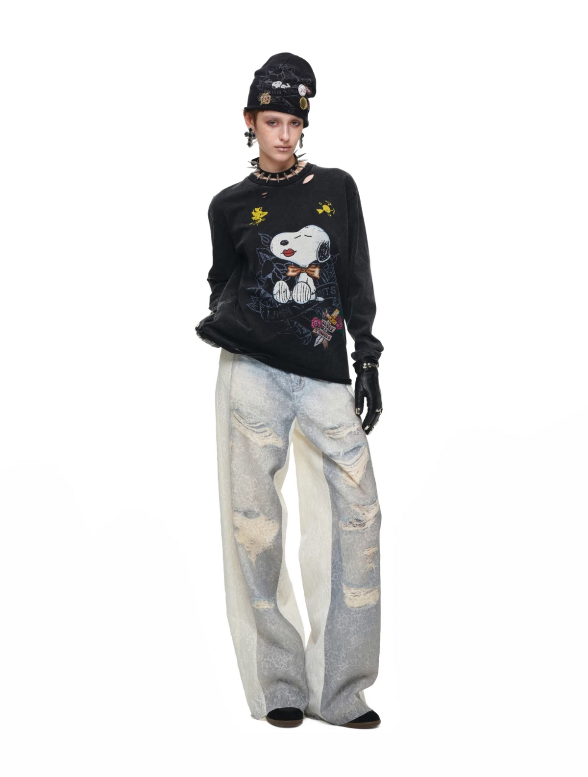 VINTAGE PIRATE SNOOPY DISTRESSED SWEATSHIRT – 2colors