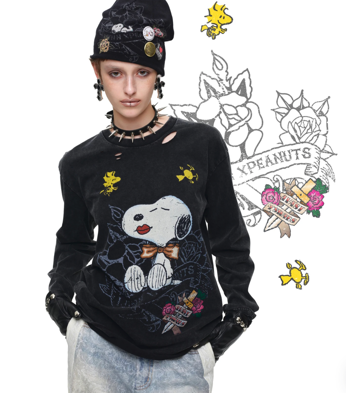VINTAGE PIRATE SNOOPY DISTRESSED SWEATSHIRT – 2colors