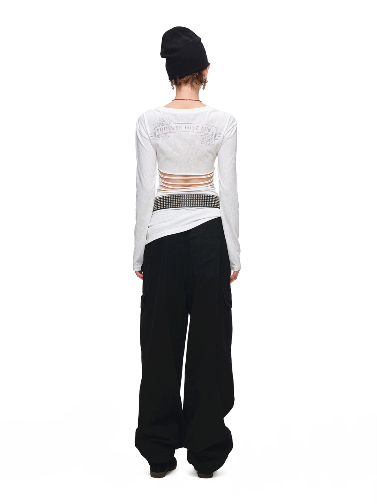 1JINN VINTAGE TATTOO CROSS & ROSE OPEN-BACK LONGLINE TOP or MINI DRESS – 2colors