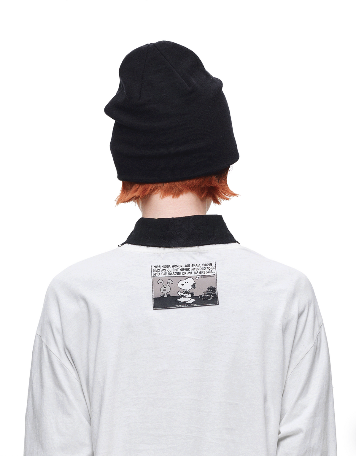 1JINN TATTOO SNOOPY GRAPHIC BEANIE WITH PIN SET – BLACK