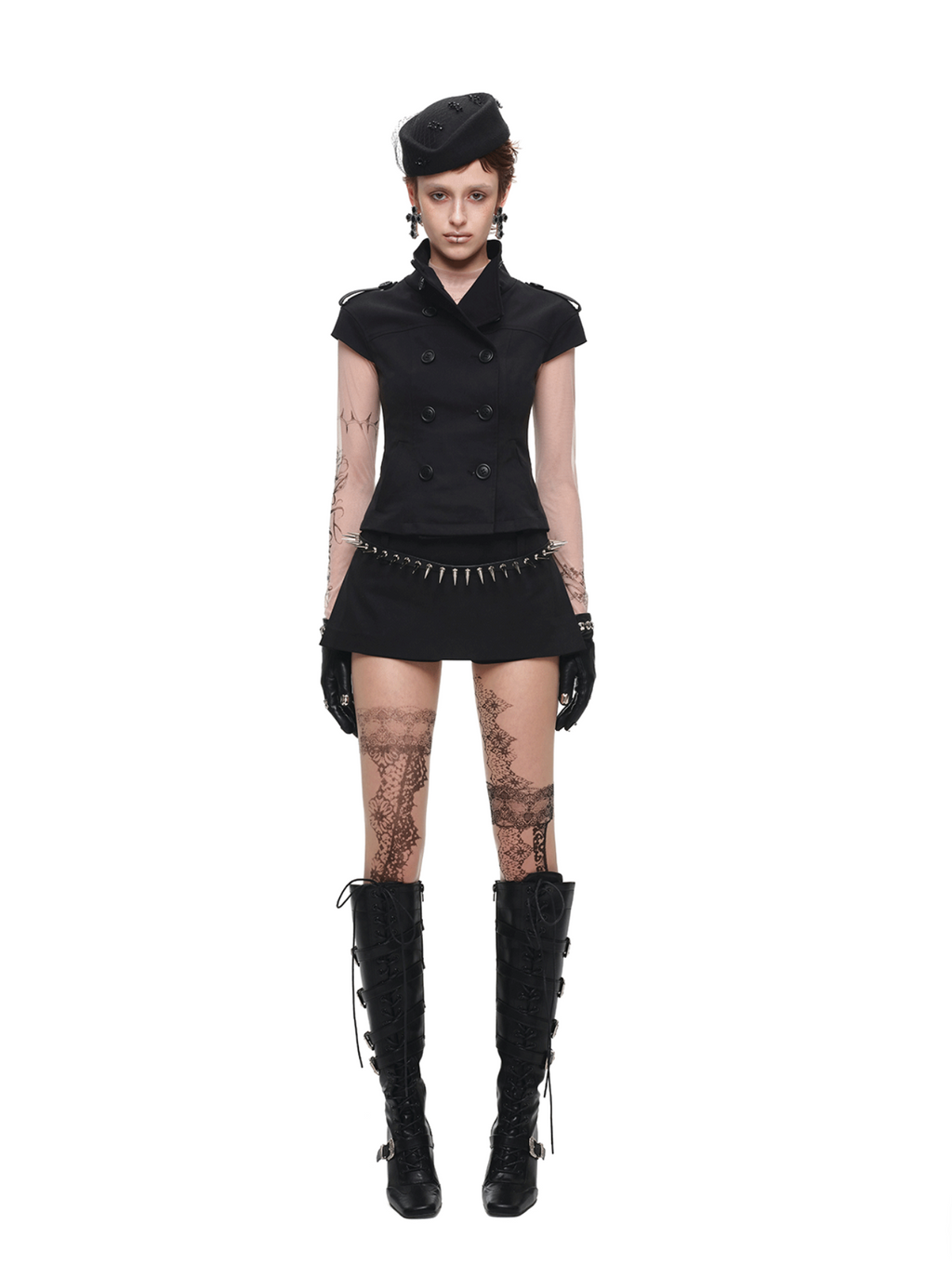1JINN TATTOO MESH SECOND-SKIN TOP