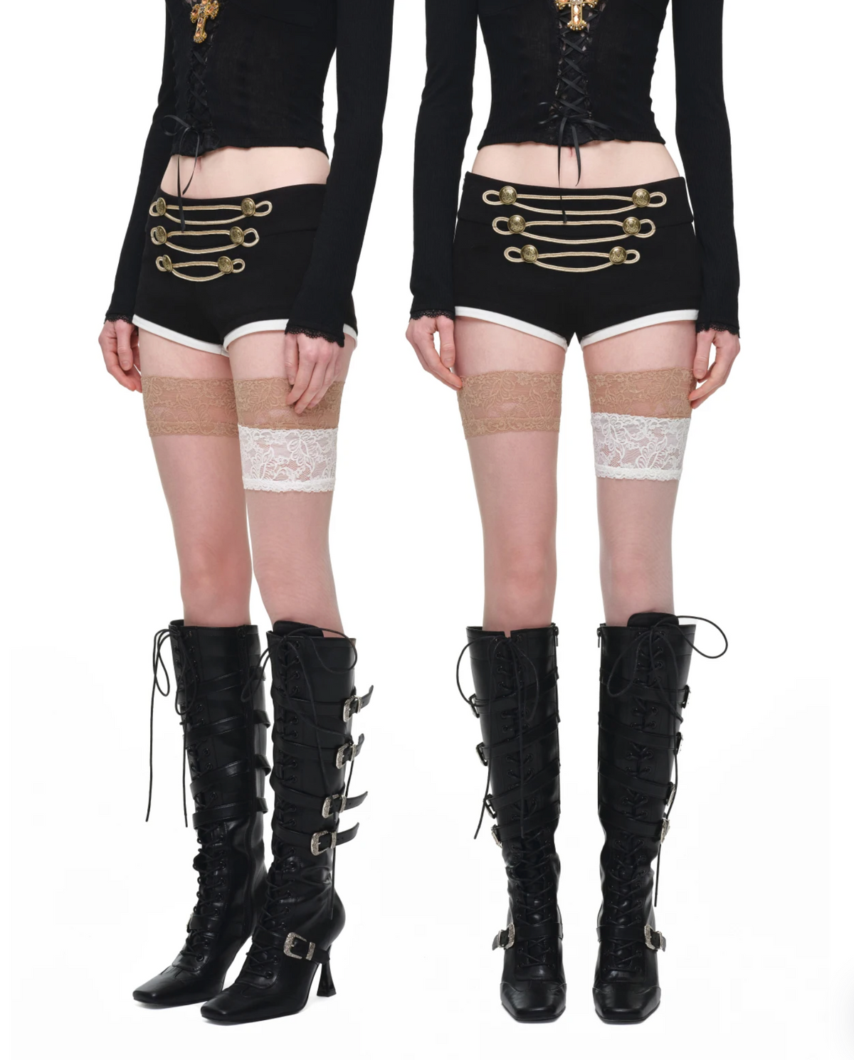 1JINN MILITARY BRAID HOT SHORTS