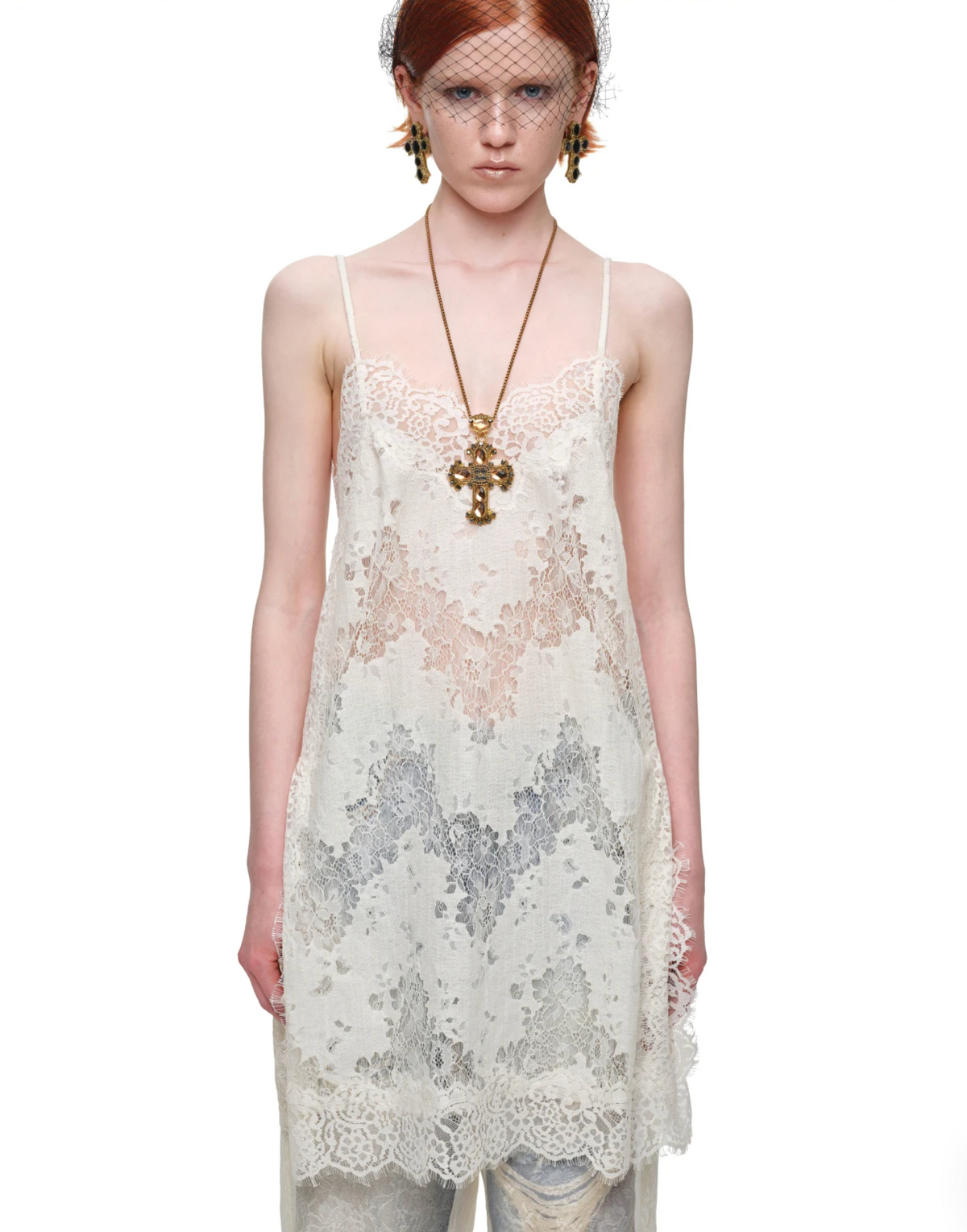 ROMANTIC LACE CAMISOLE SLIP DRESS or LONGLINE TOP – WHITE