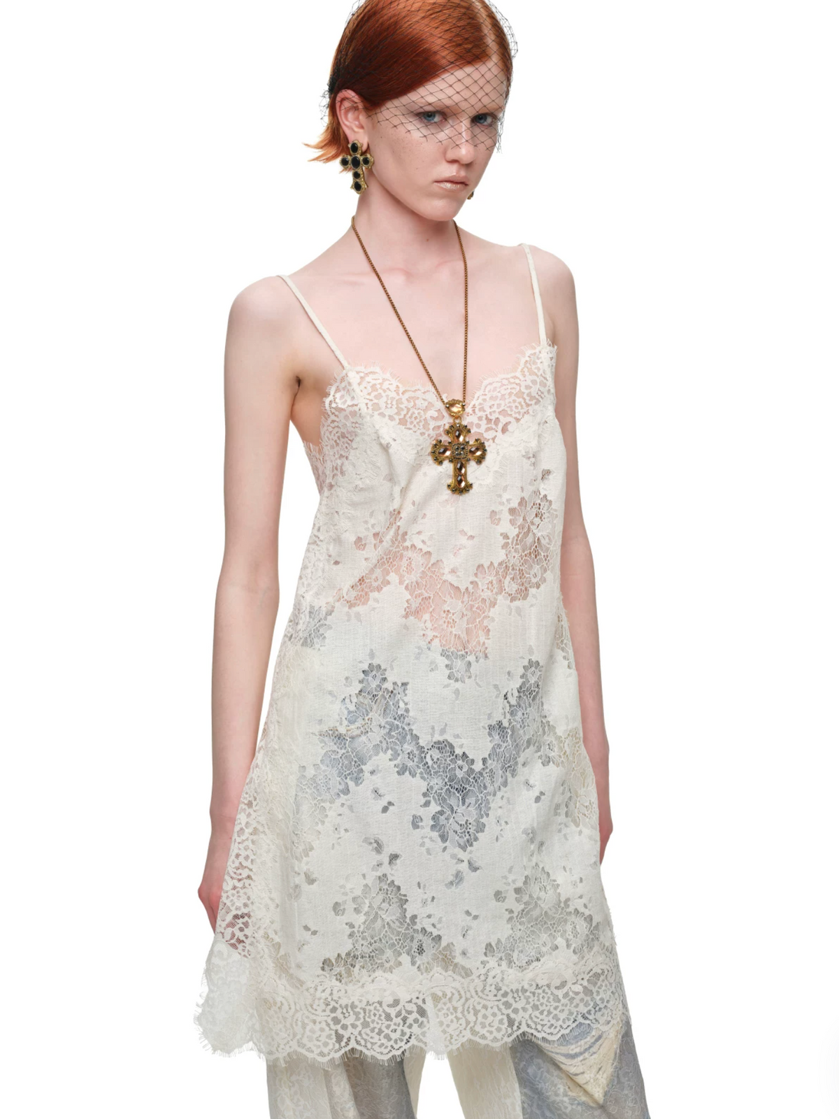 ROMANTIC LACE CAMISOLE SLIP DRESS or LONGLINE TOP – WHITE