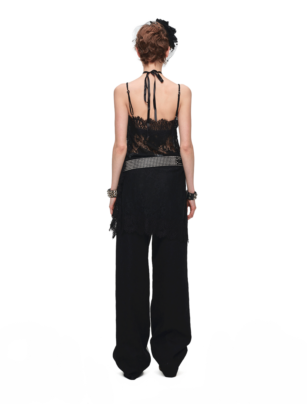 IN STOCK ♱ ROMANTIC LACE CAMISOLE SLIP DRESS or LONGLINE TOP - BLACK