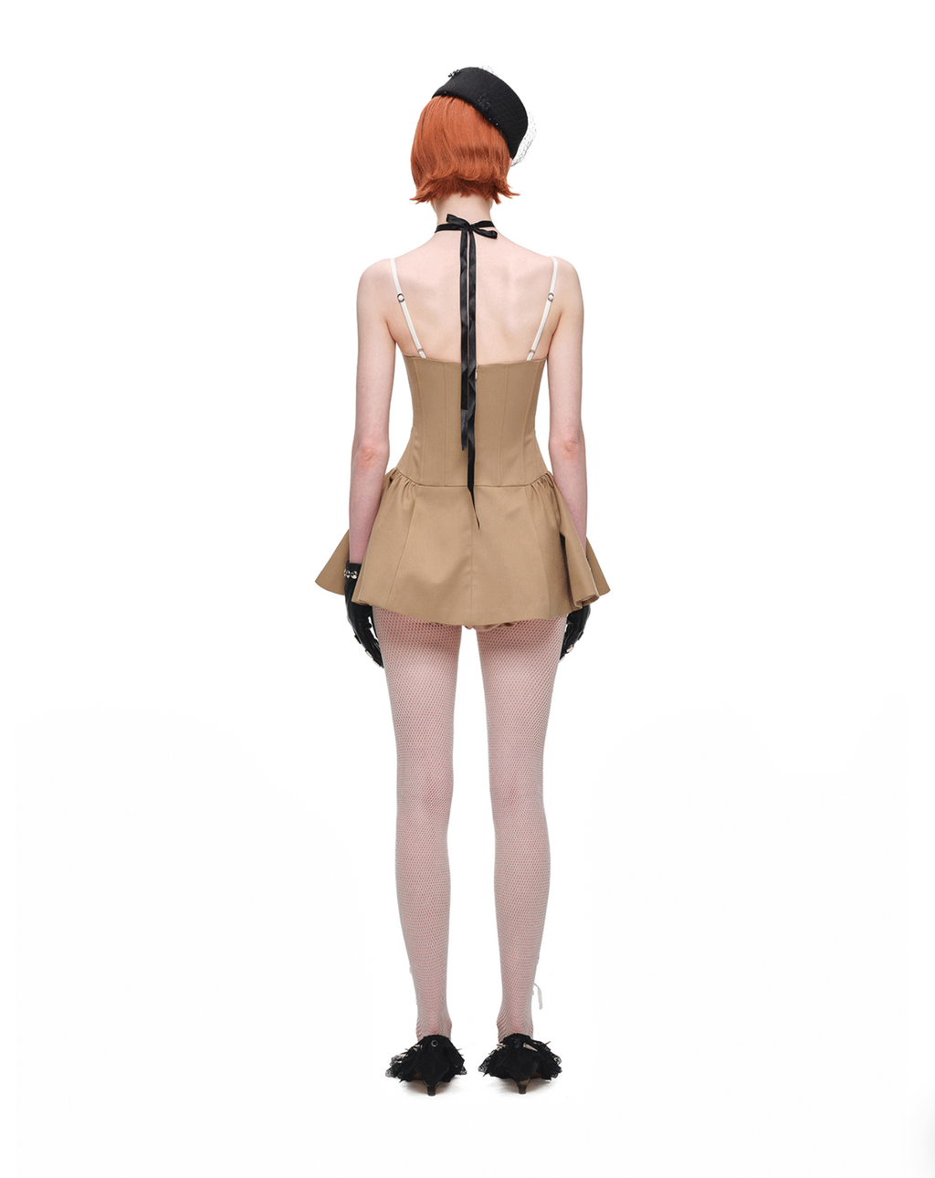 ROMANTIC LACE CORSET MINI DRESS – BEIGE