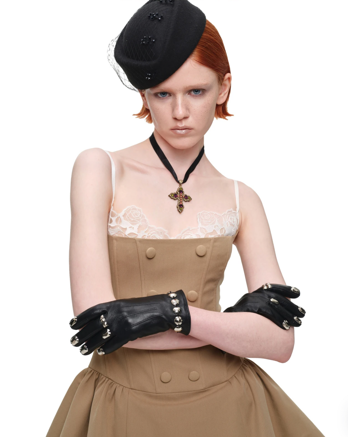 ROMANTIC LACE CORSET MINI DRESS – BEIGE