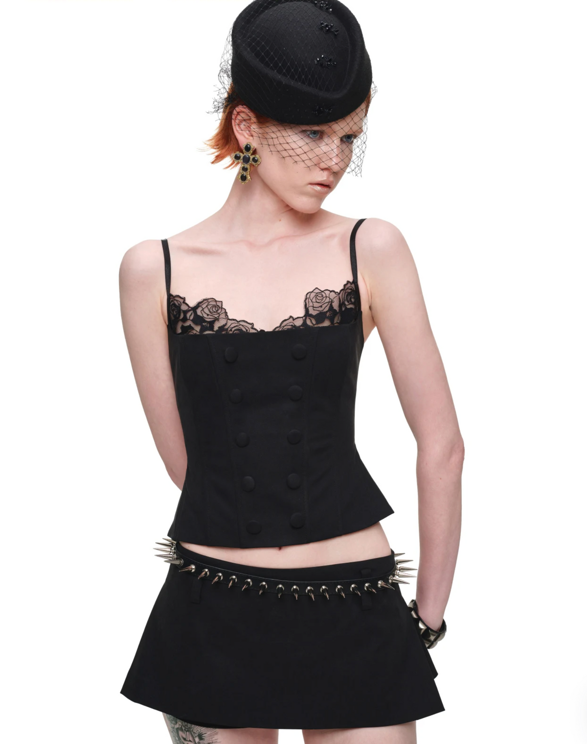 LACE-TRIM CORSET CAMI TOP – 2colors