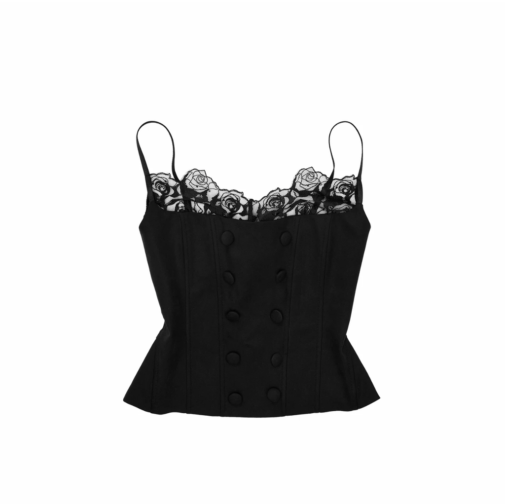 LACE-TRIM CORSET CAMI TOP – 2colors