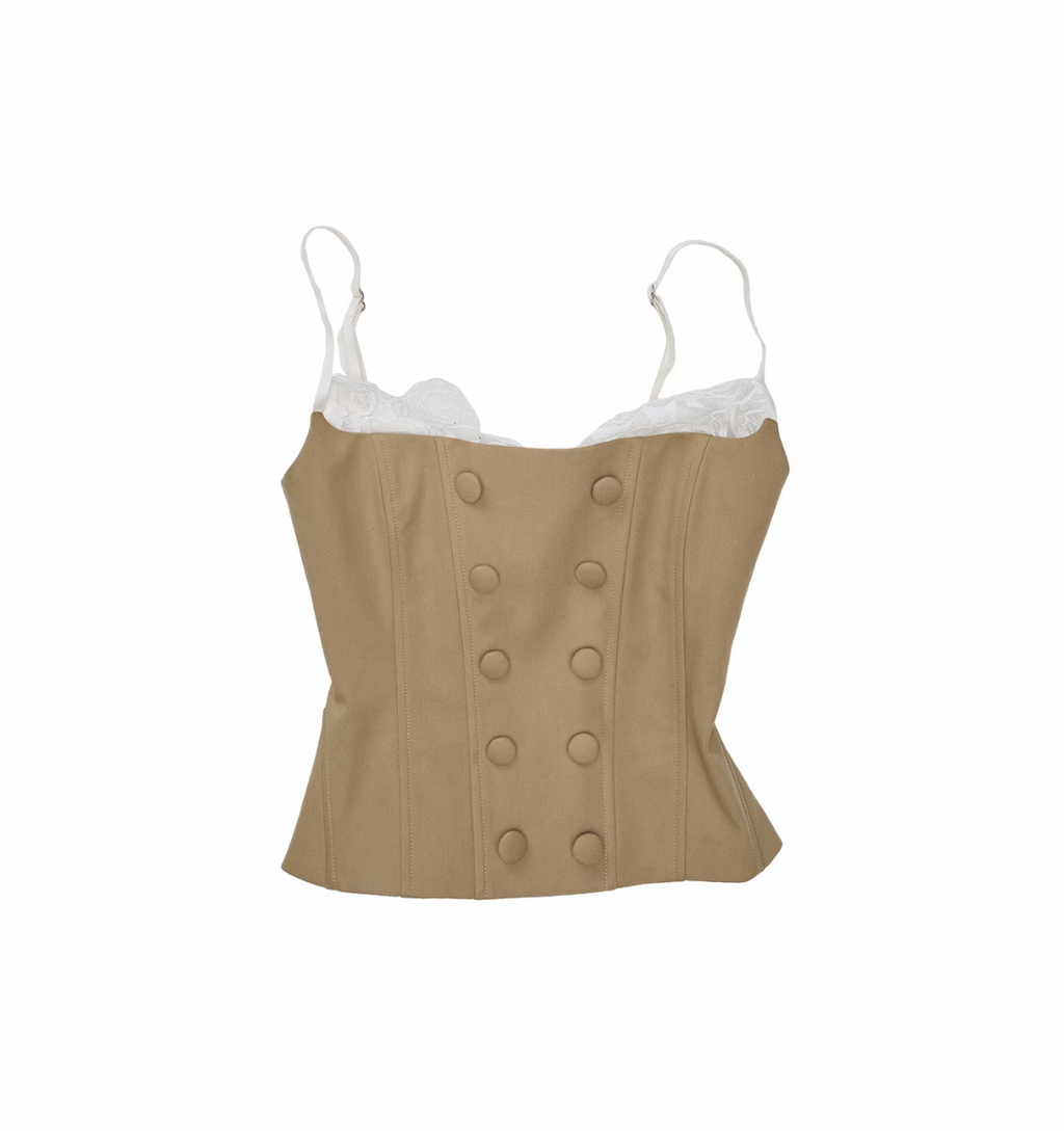 LACE-TRIM CORSET CAMI TOP – 2colors