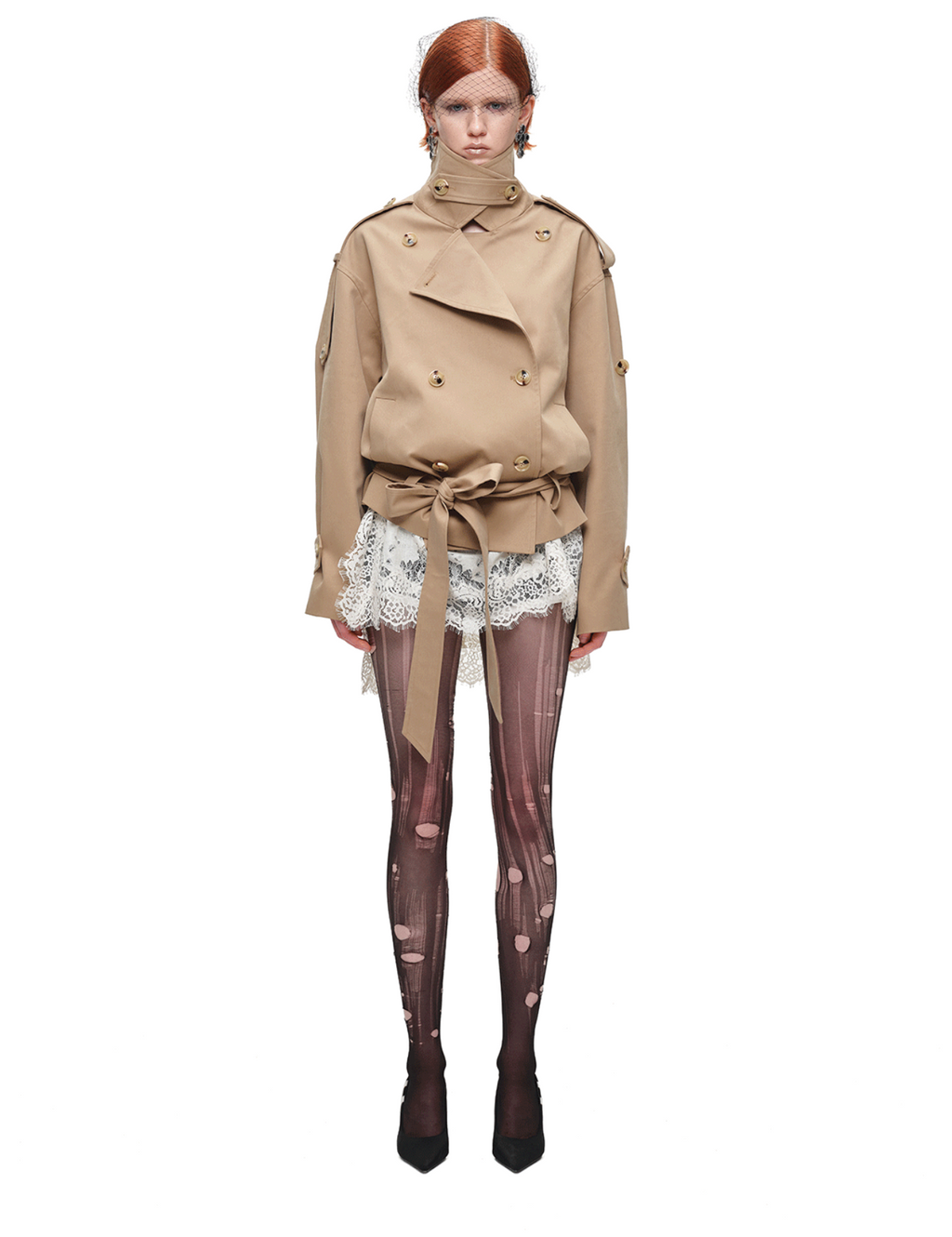 GOTHIC BELTED TRENCH JACKET – BEIGE