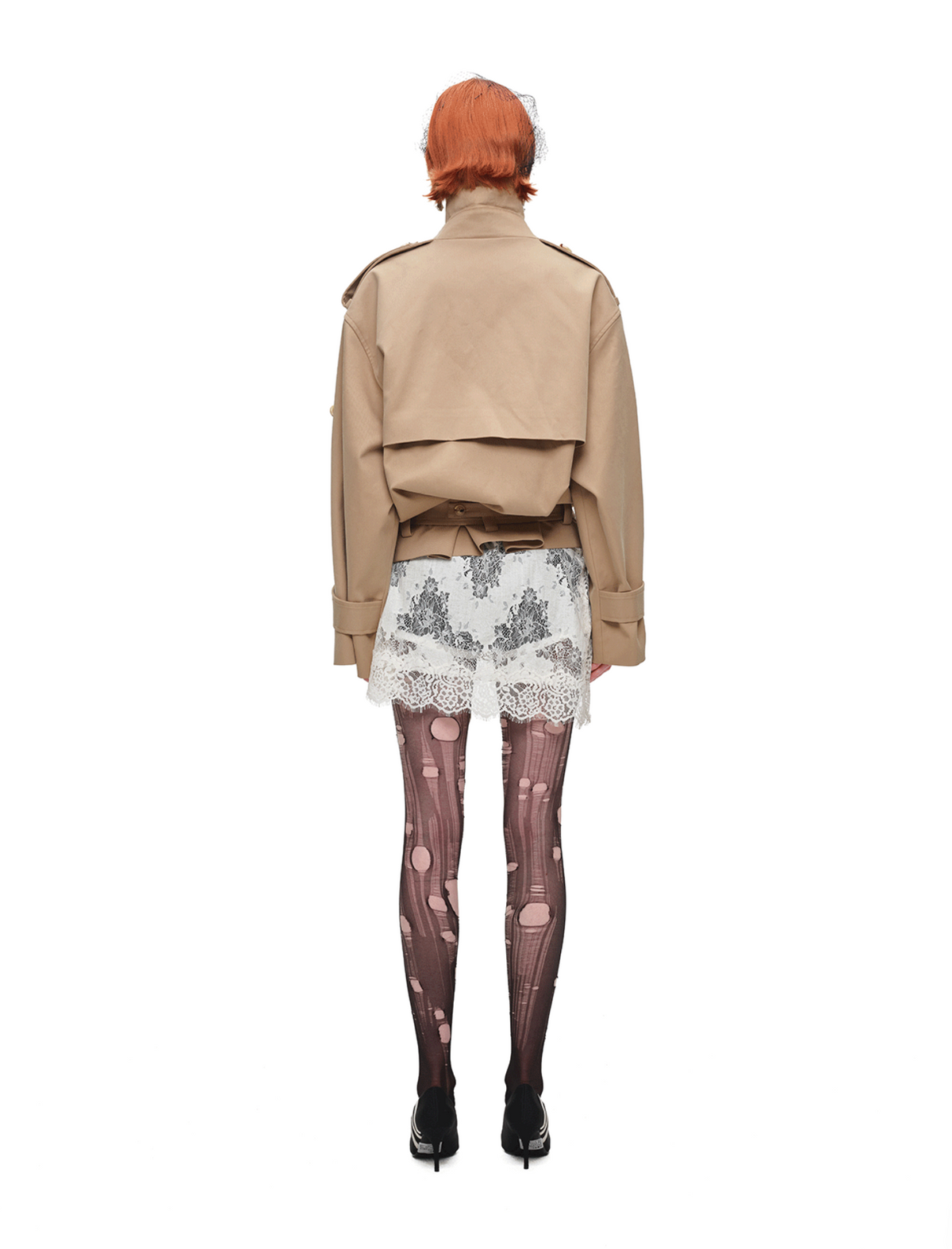 GOTHIC BELTED TRENCH JACKET – BEIGE