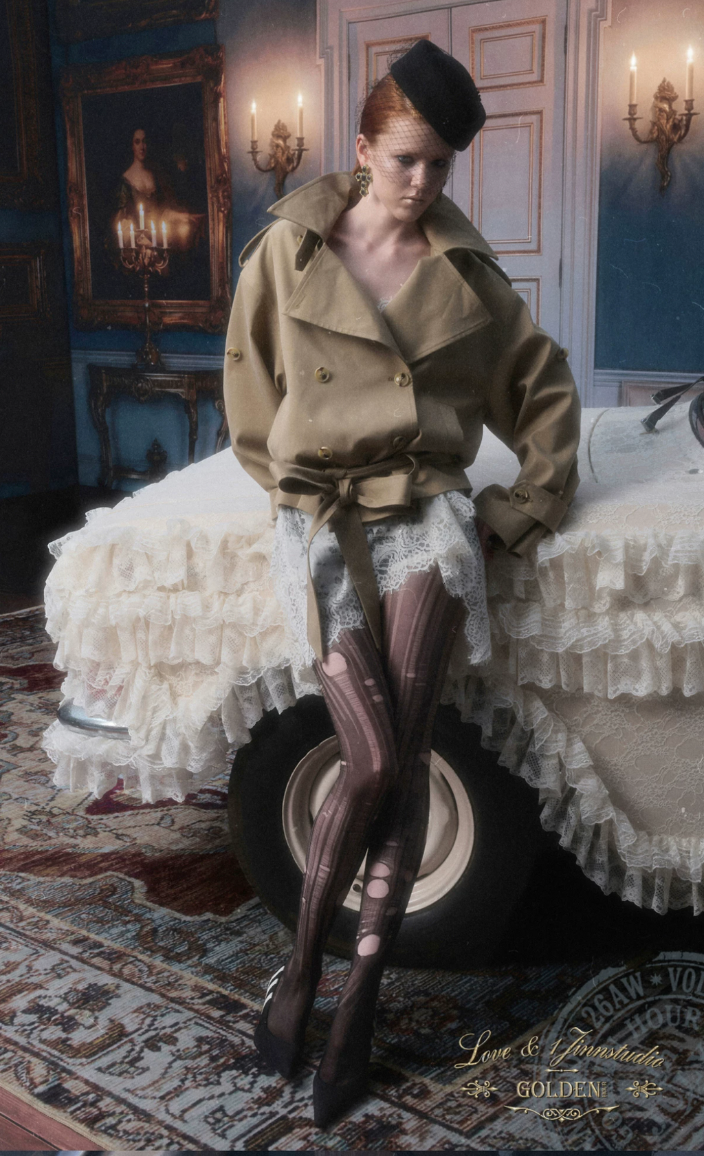 GOTHIC BELTED TRENCH JACKET – BEIGE