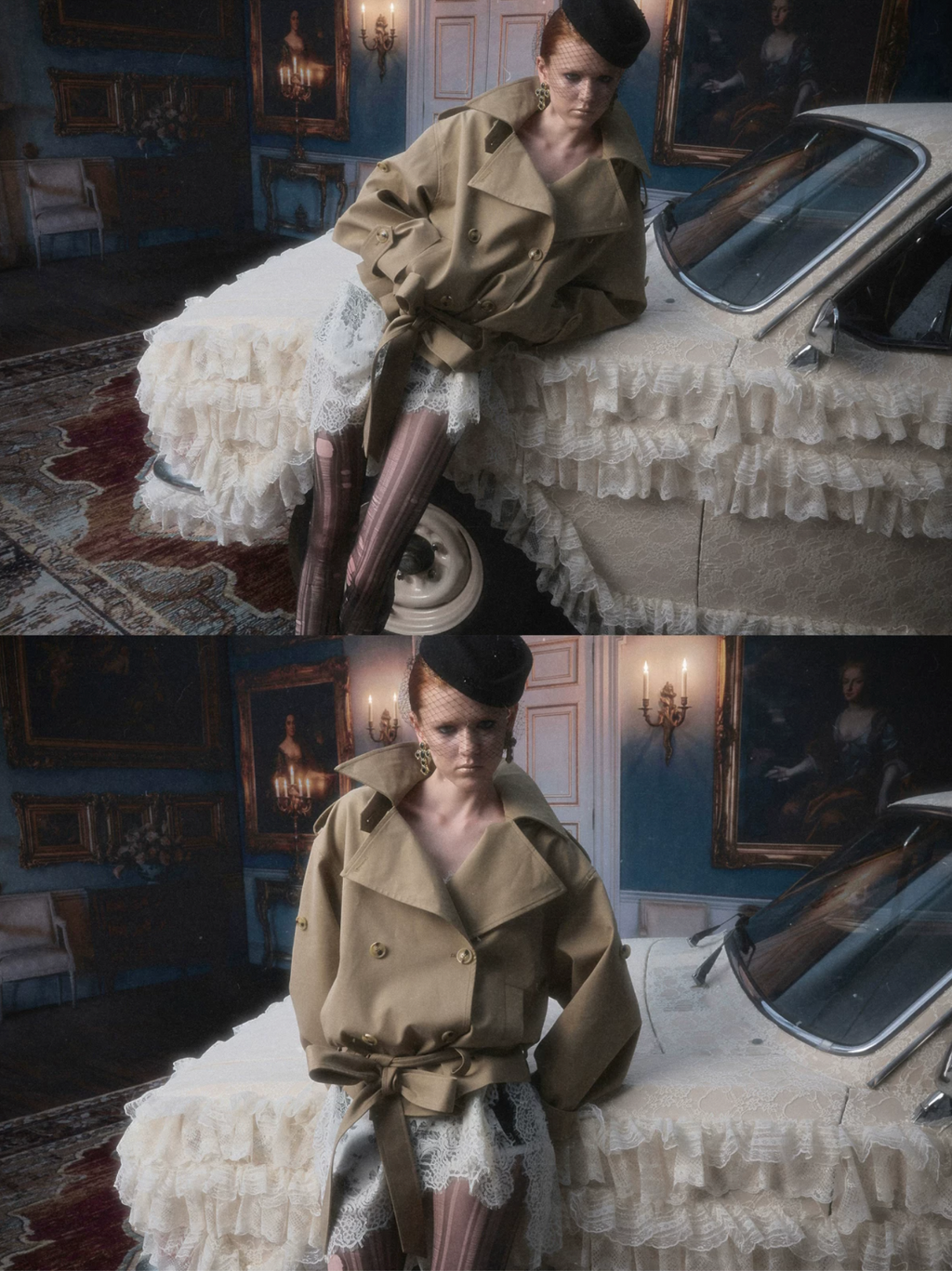GOTHIC BELTED TRENCH JACKET – BEIGE