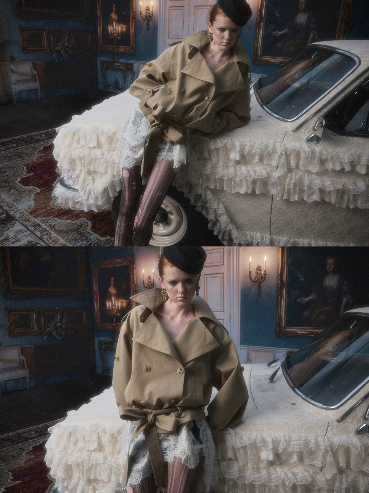 GOTHIC BELTED TRENCH JACKET – BEIGE