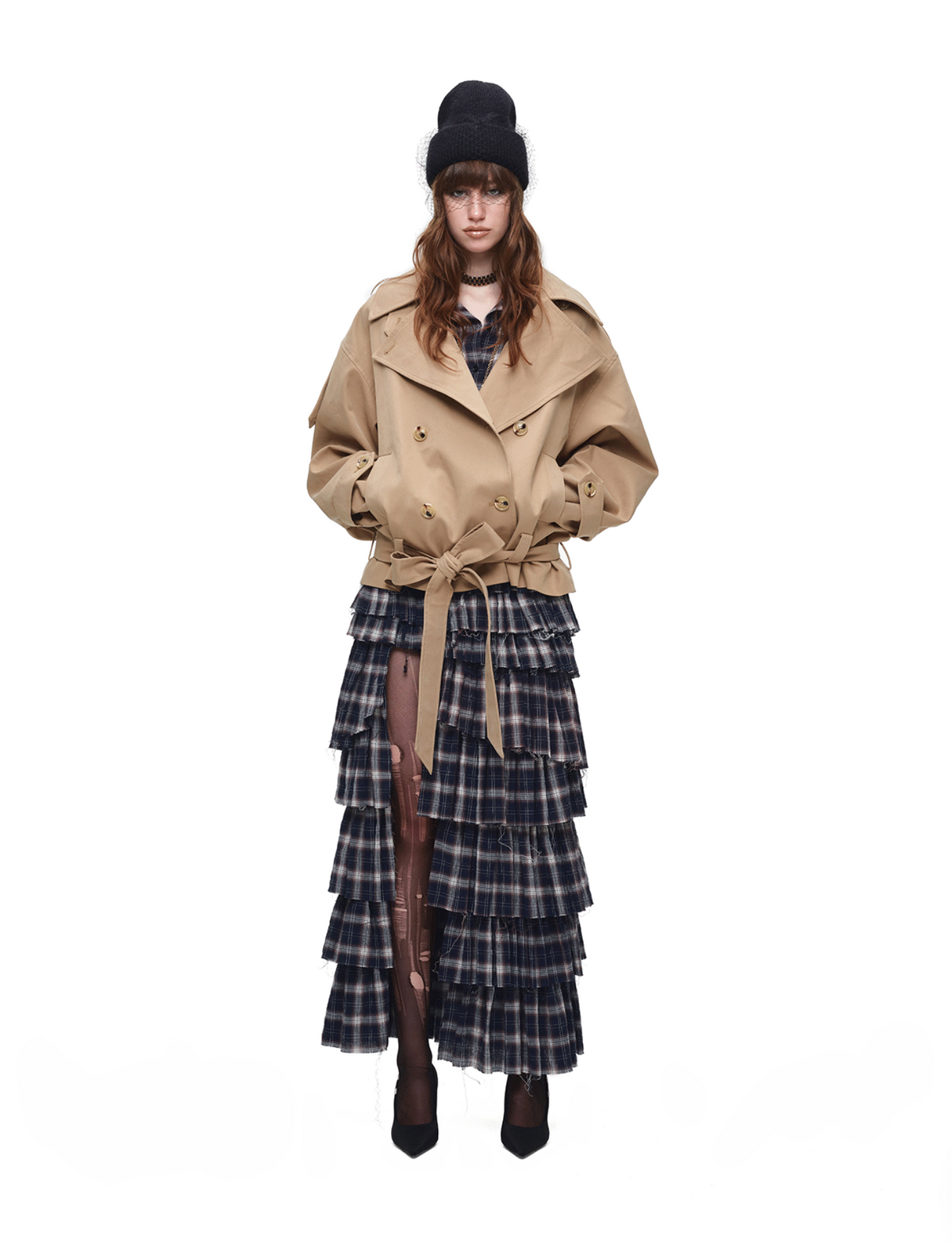 GOTHIC BELTED TRENCH JACKET – BEIGE