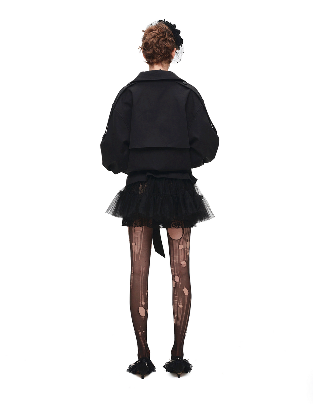 GOTHIC BELTED TRENCH JACKET – BLACK