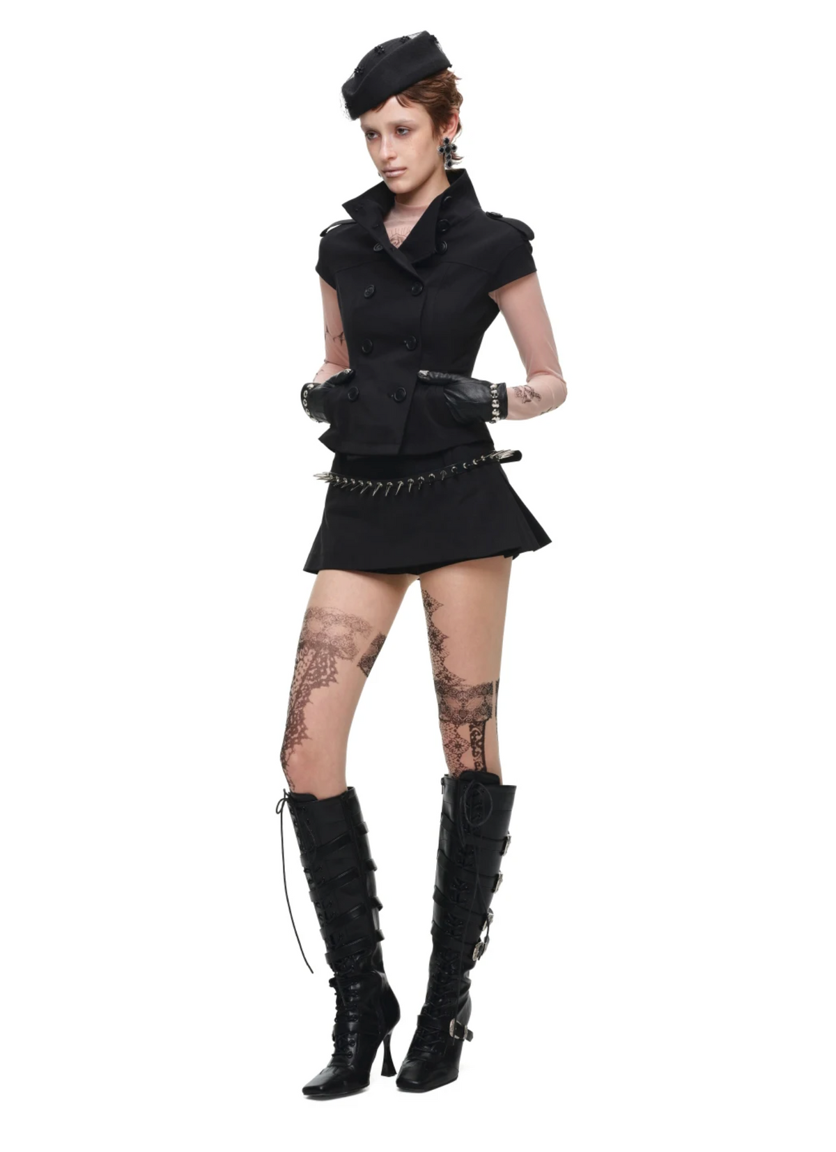 VICTORIA MILITARY WAISTCOAT TOP – BLACK
