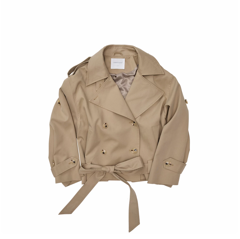 GOTHIC BELTED TRENCH JACKET – BEIGE
