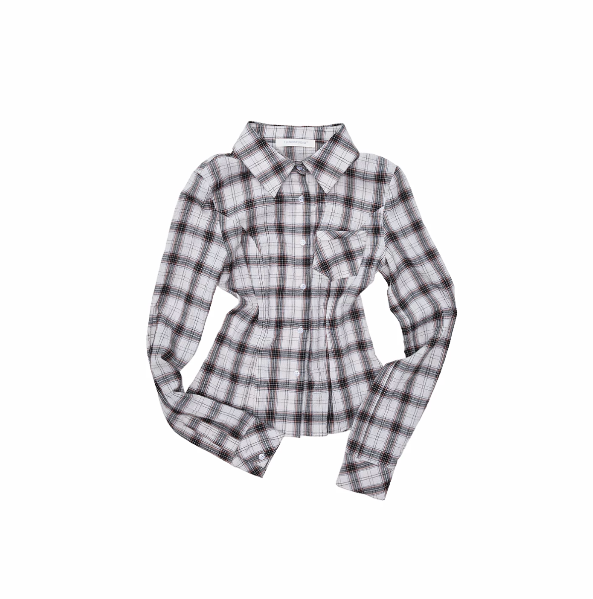 GRUNGE CHECK SHIRT & MINI SKIRT – BEIGE PLAID