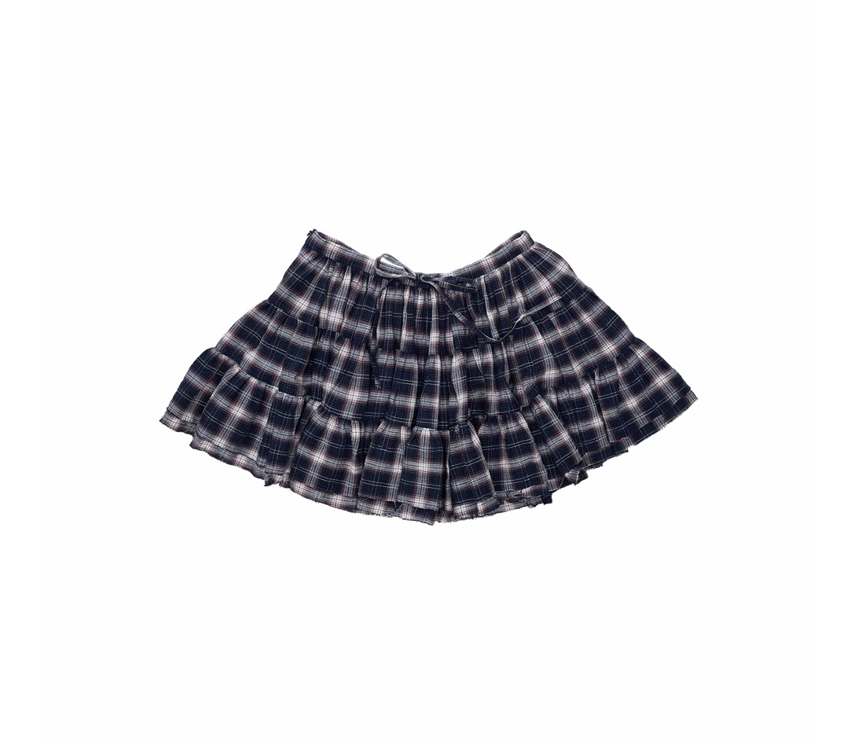 GRUNGE CHECK SHIRT & MINI SKIRT – NAVY BLUE PLAID