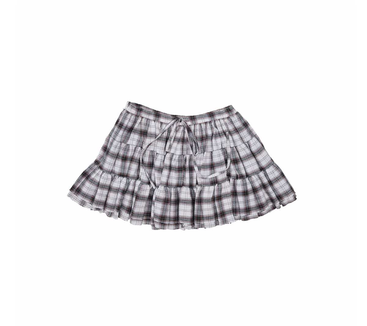 GRUNGE CHECK SHIRT & MINI SKIRT – BEIGE PLAID