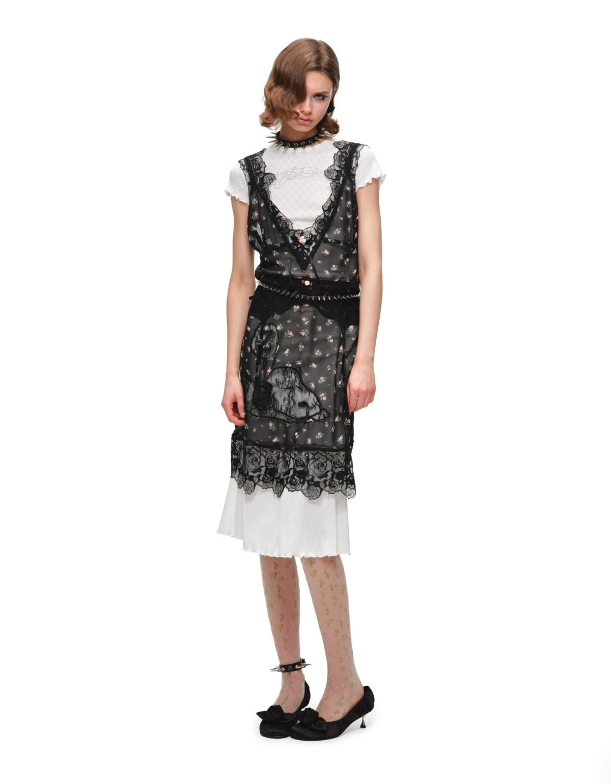 SLEEPY DOG LACE SLIP DRESS or LONGLINE TOP – 2colors