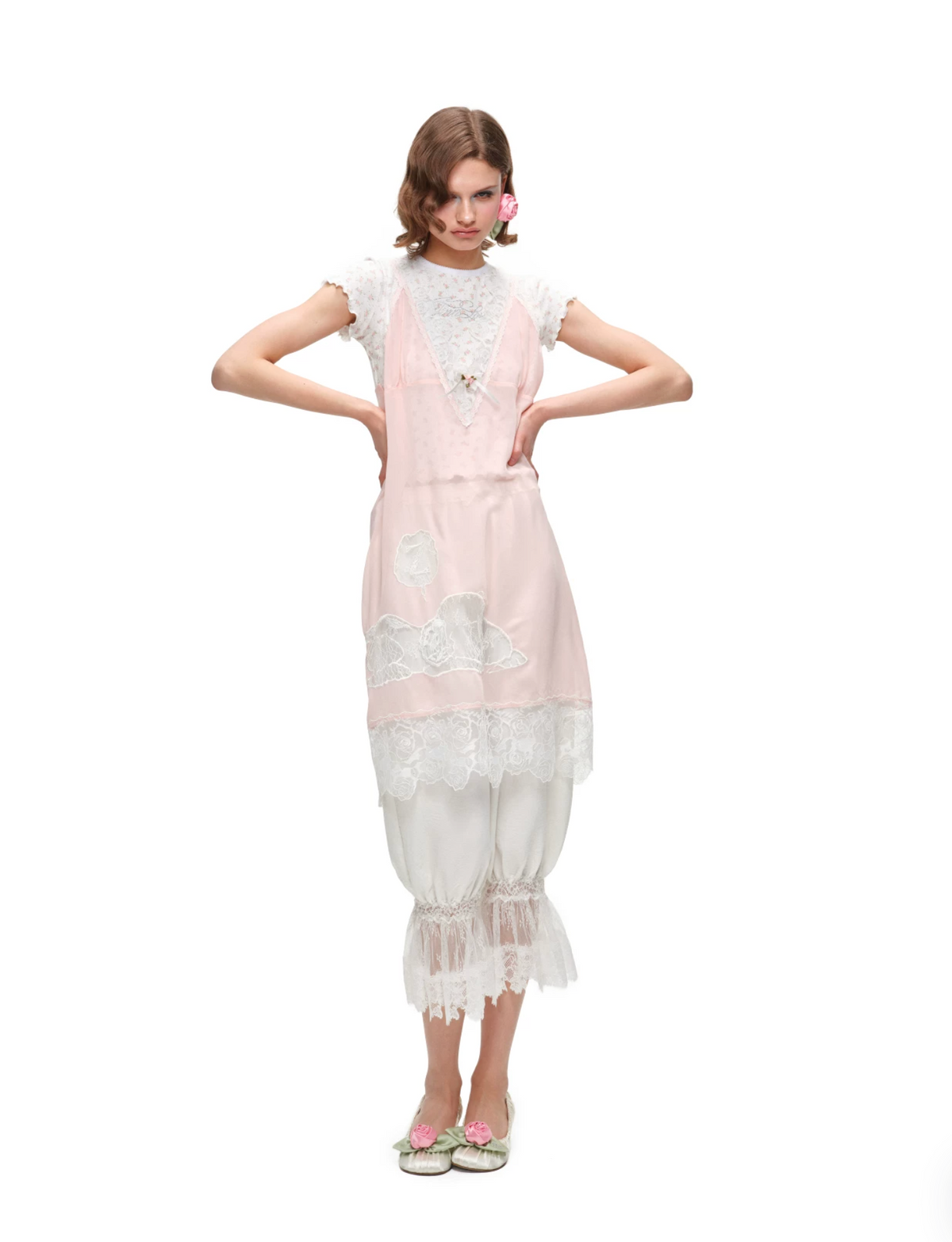 SLEEPY DOG LACE SLIP DRESS or LONGLINE TOP – 2colors