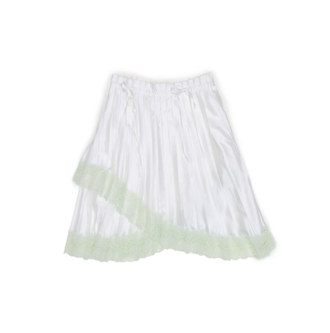 ASYMMETRIC LACE PLEATED MIDI SKIRT – 3colors