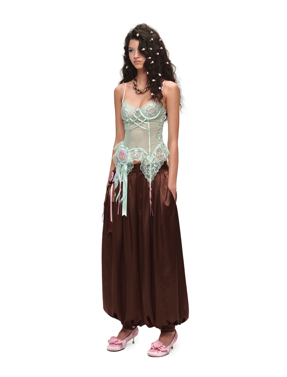 SATIN PLEATED BALLOON PANTS – 2colors