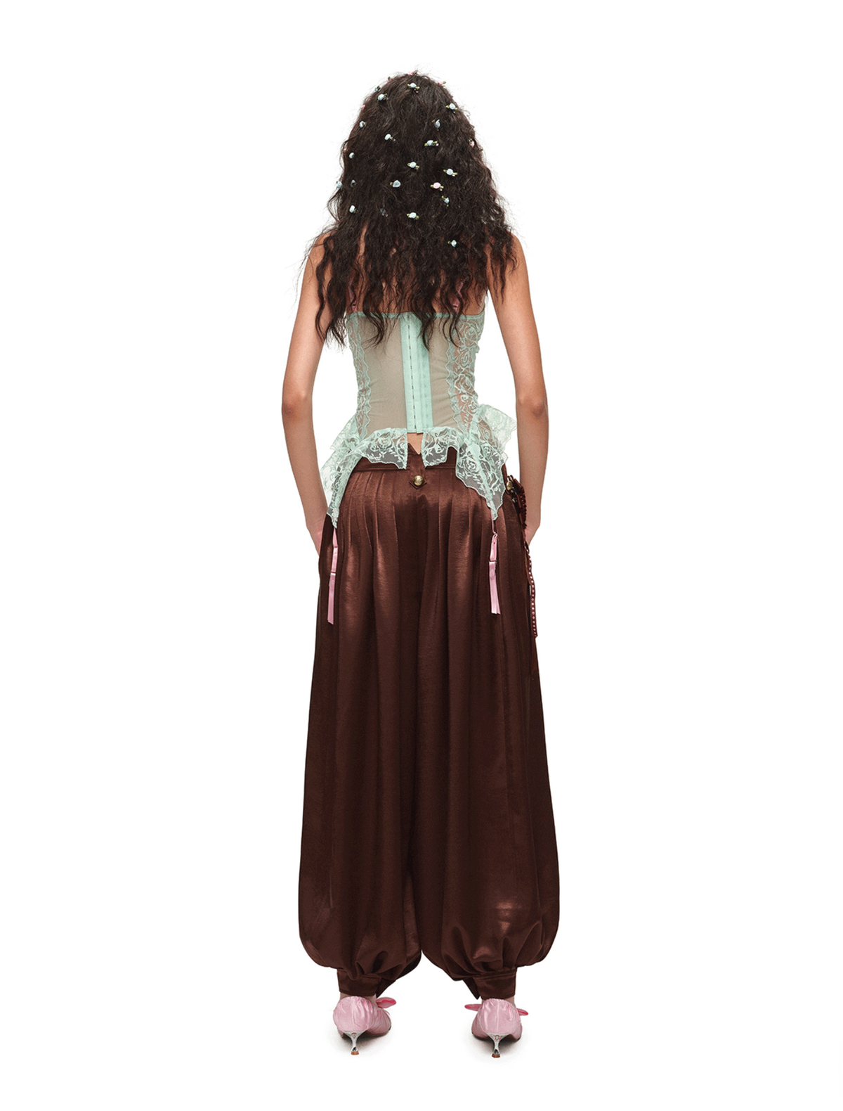 SATIN PLEATED BALLOON PANTS – 2colors