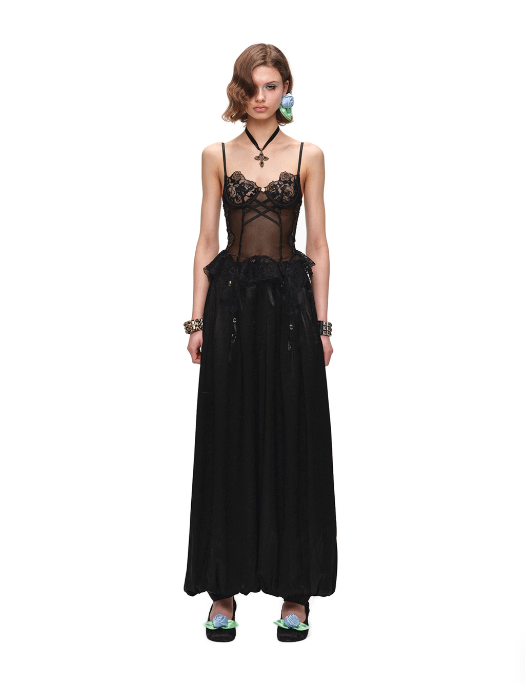 LACE CORSET PEPLUM TOP – 3colors