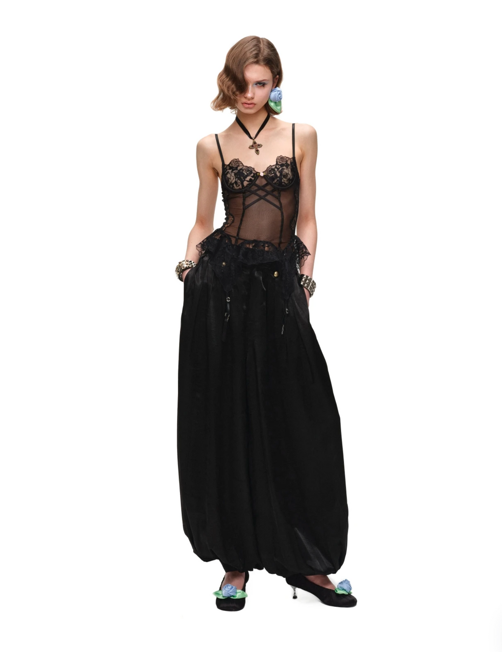 SATIN PLEATED BALLOON PANTS – 2colors