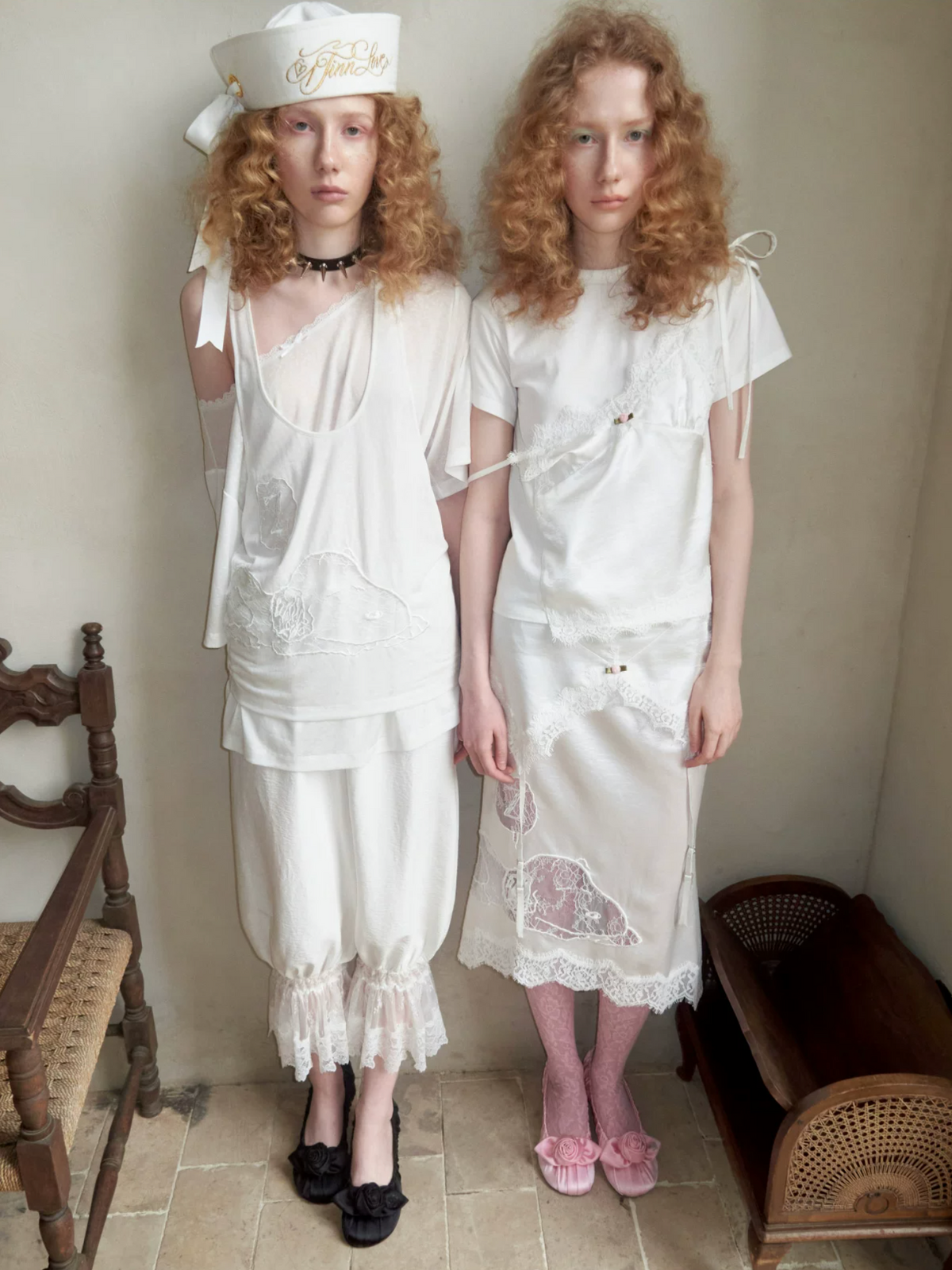 LACE RUFFLE BLOOMER PANTS