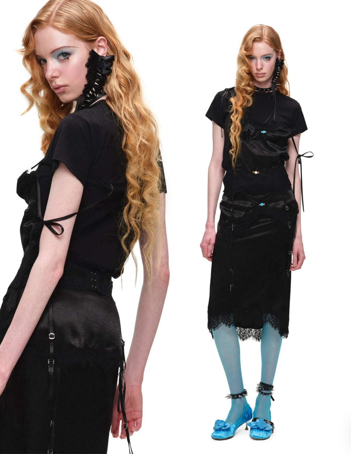 LACE SATIN LAYERED T-SHIRT – 2colors