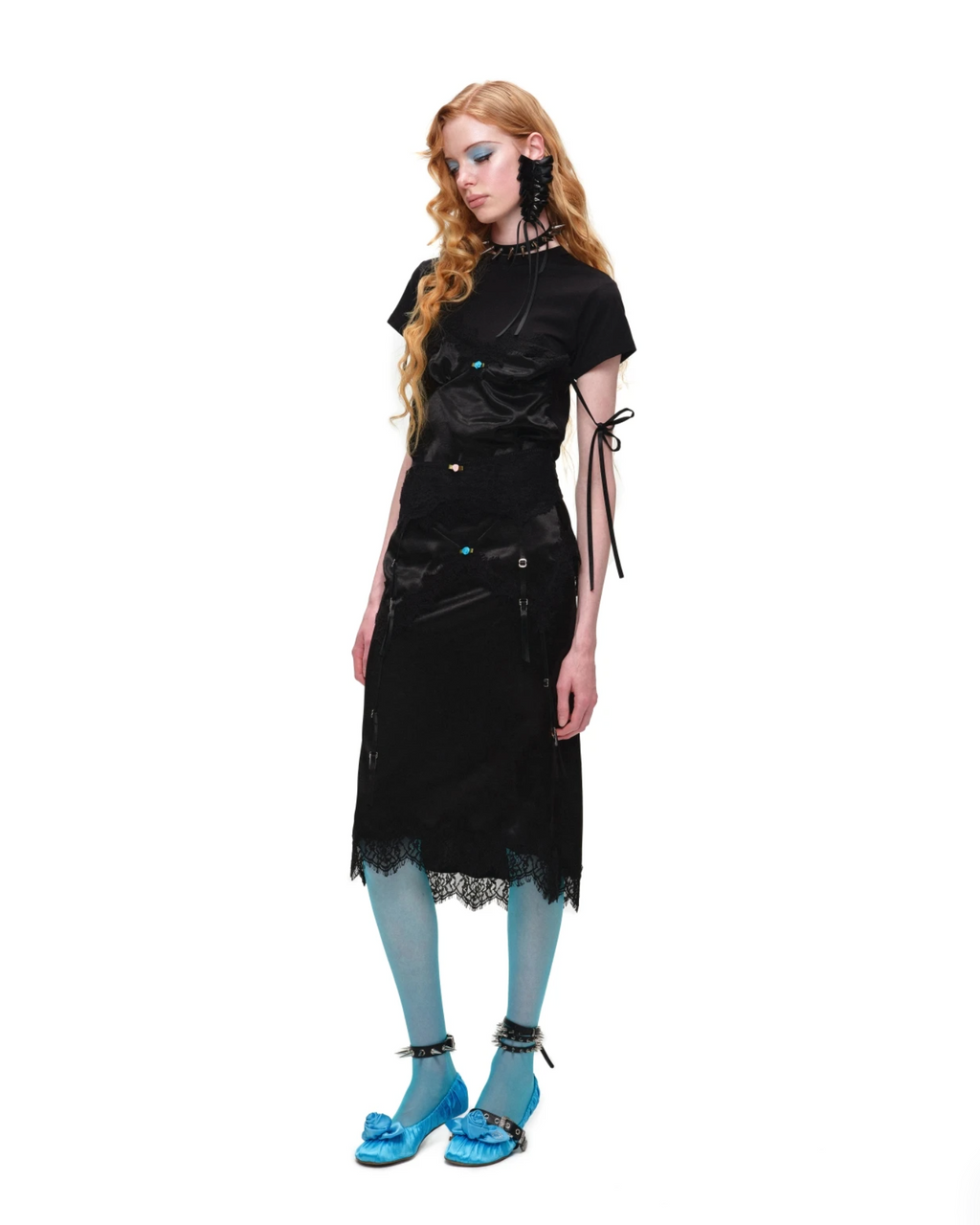 LACE SATIN LAYERED T-SHIRT – 2colors