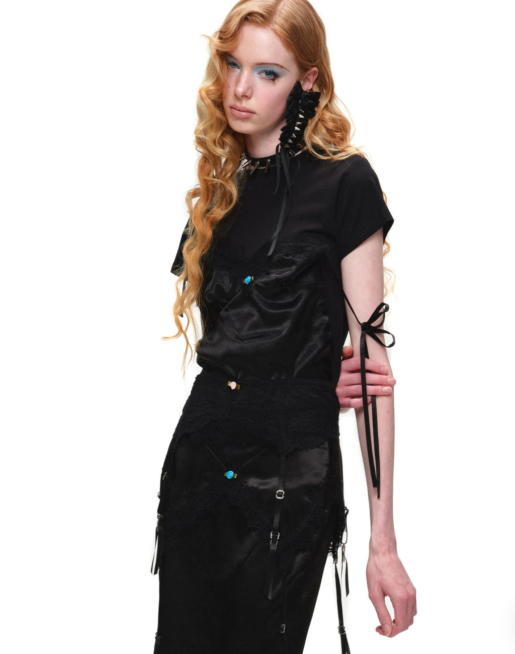 LACE SATIN LAYERED T-SHIRT – 2colors