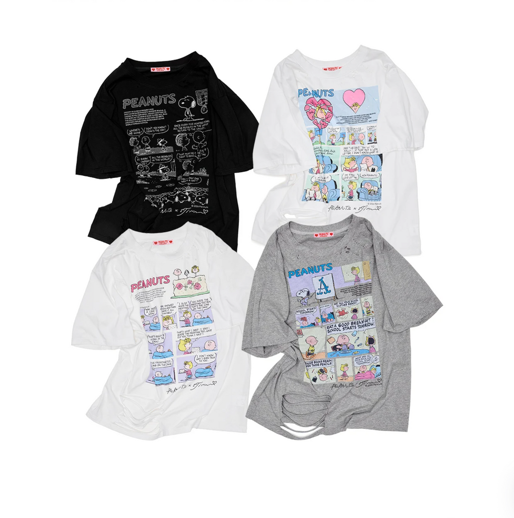 PEANUTS DISTRESSED COMIC T-SHIRT – 4styles