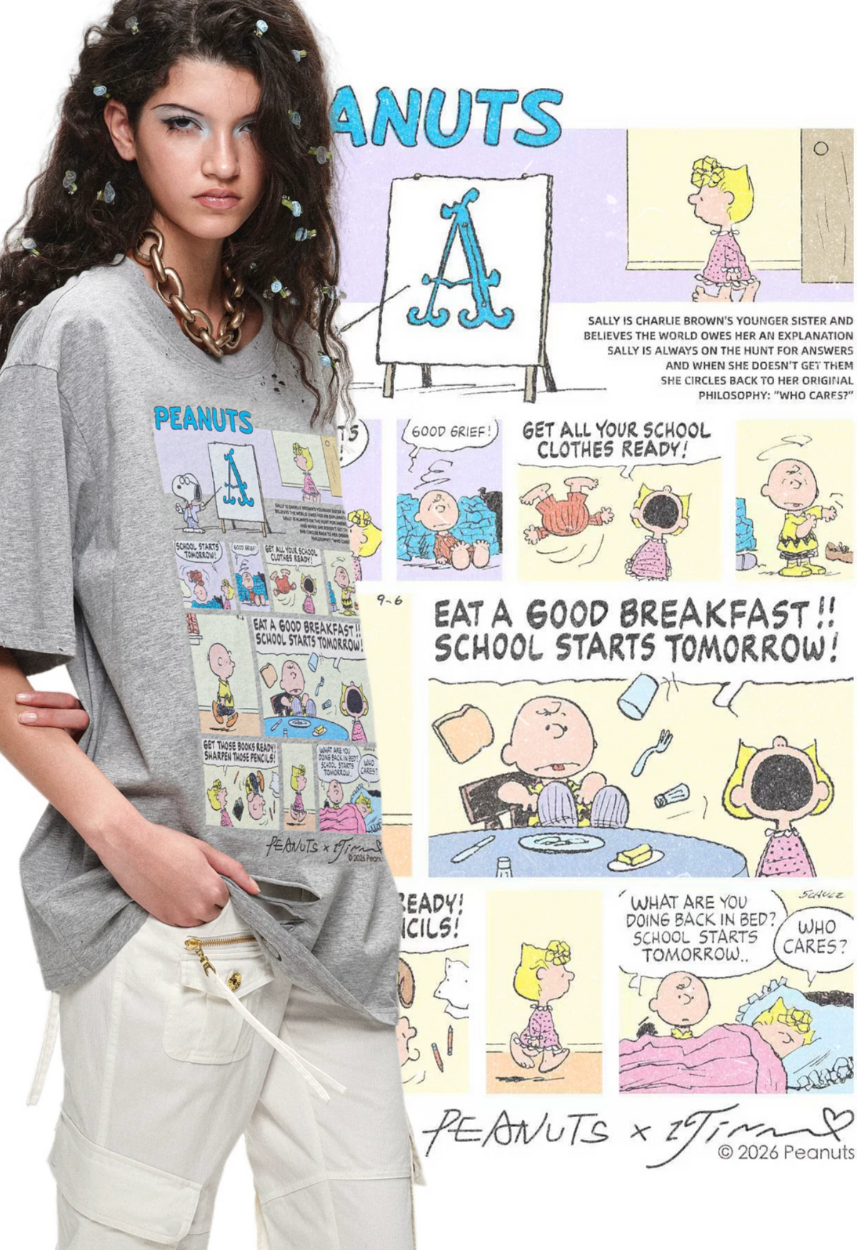 PEANUTS DISTRESSED COMIC T-SHIRT – 4styles