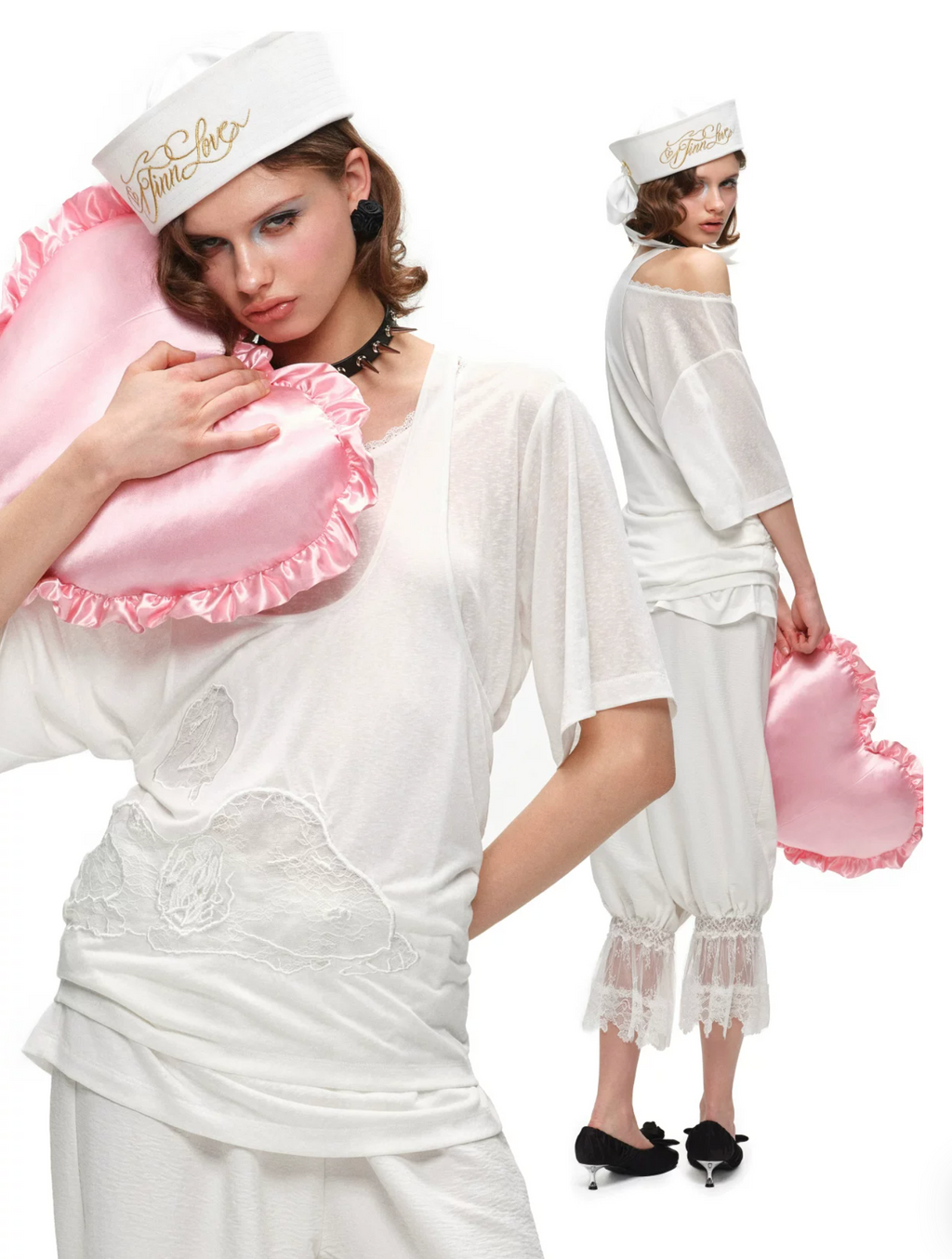 LACE RUFFLE BLOOMER PANTS
