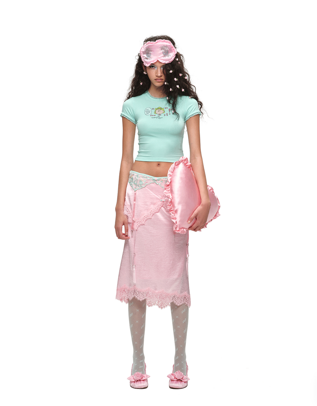 PEANUTS LACE-TRIM BABY TEE – 5colors